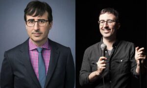 John Oliver hosting his popularHBO show 'Last Week Tonight;